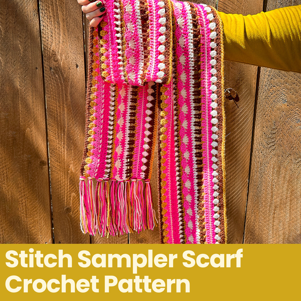 Stitch Sampler Scarf Pattern and Yarn Bundles