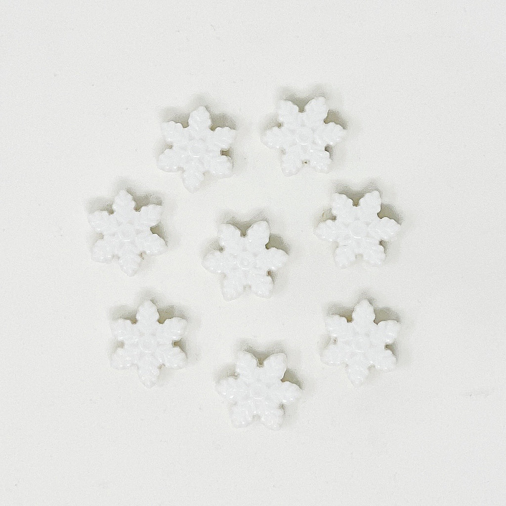 White Snowflake Beads (8 pcs) – The Neon Tea Party