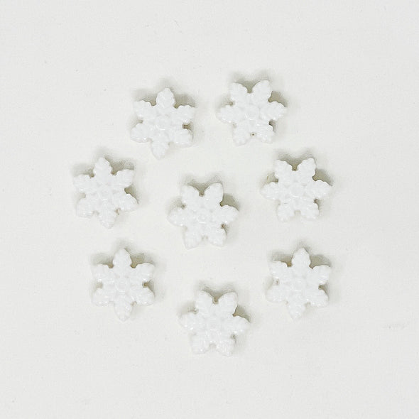 White Snowflake Beads (20 pcs)