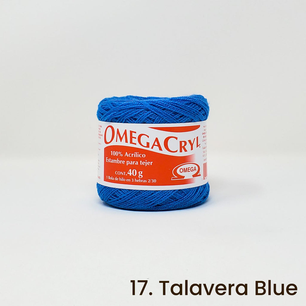 Omegacryl Yarn Omega 17. Talavera Blue 