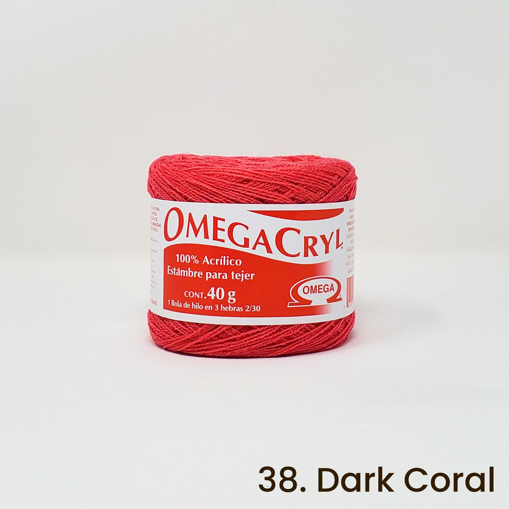 Omegacryl Yarn Omega 38. Dark Coral 