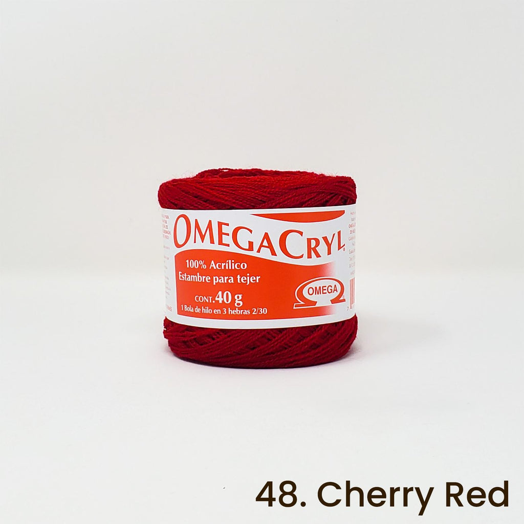 Omegacryl Yarn Omega 48. Cherry Red 