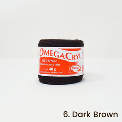 Omegacryl Yarn Omega 6. Dark Brown 