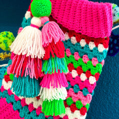 Granny Stripe Stocking Crochet Pattern & Yarn Bundles The Neon Tea Party 