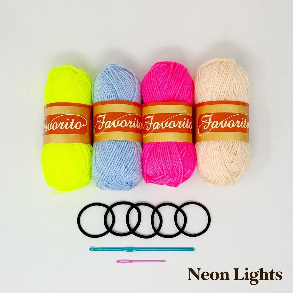 Crochet Scrunchie DIY Kit The Neon Tea Party Neon Lights 