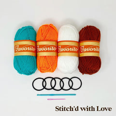 Crochet Scrunchie DIY Kit The Neon Tea Party Stitch'd with Love 