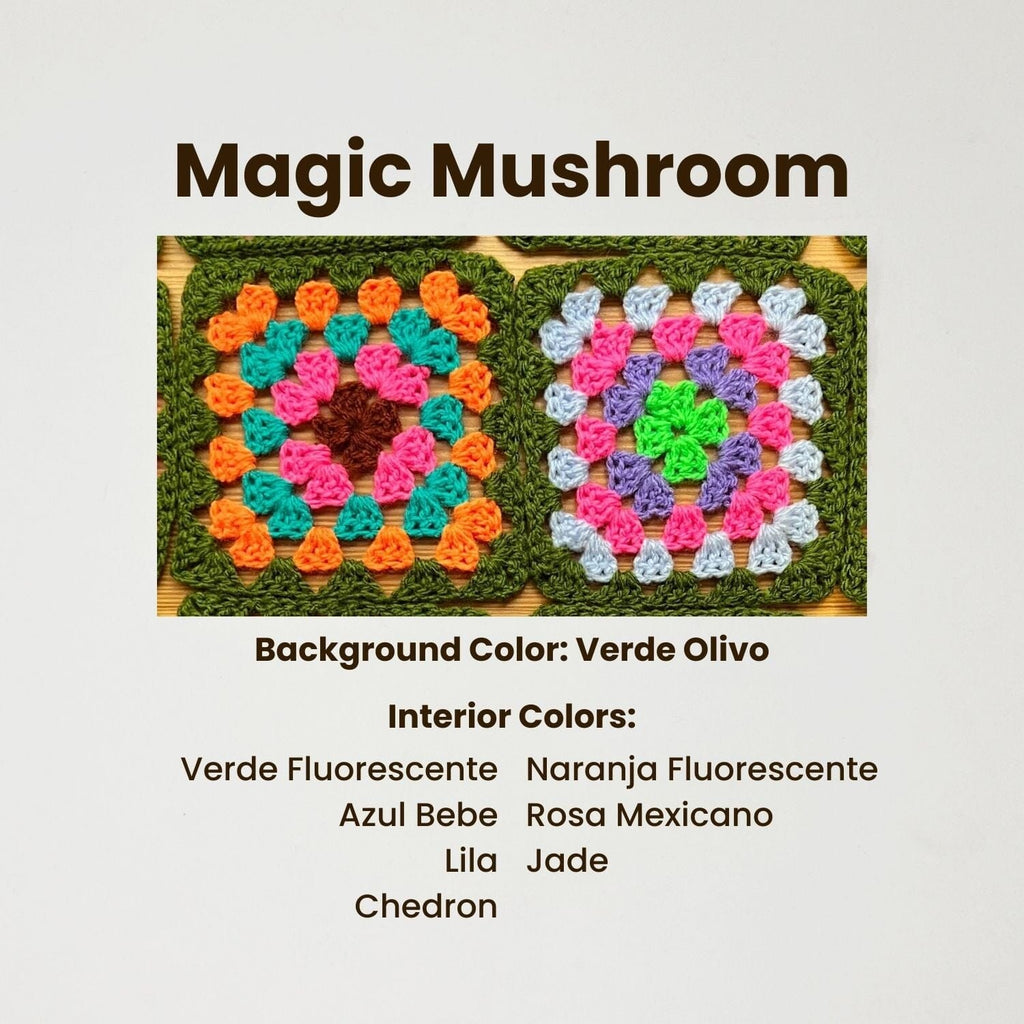 Granny Square Cardigan - Pattern & Yarn Bundles Needlecraft Patterns The Neon Tea Party Magic Mushroom Size 1 