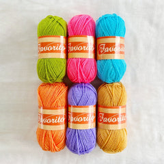 Granny Square Headband - Bundle Crochet Pattern The Neon Tea Party Pattern + Yarn 