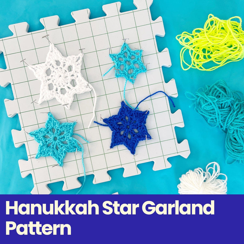 Hanukkah Star Garland Crochet Pattern & Yarn Bundles Thread & Yarn Spools The Neon Tea Party 