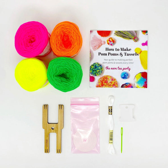 DIY Pom Pom & Tassel Clip-On Keychain - the neon tea party