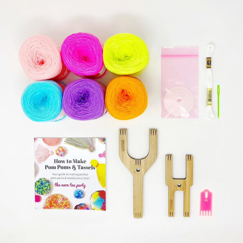 Pom Pom & Tassel Kit - Deluxe The Neon Tea Party Pastel 