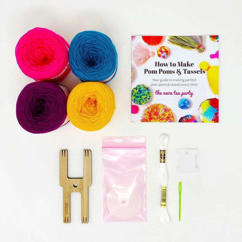 Pom Pom & Tassel Kit - Starter The Neon Tea Party Jewel - Omegacryl 