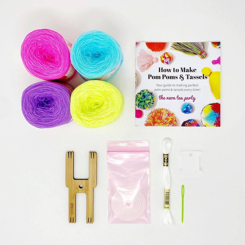 Pom Pom & Tassel Kit - Starter The Neon Tea Party Pastel - Omegacryl 