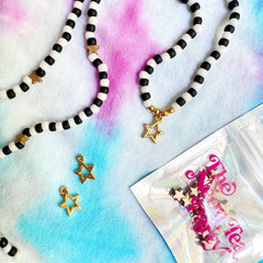 Gold Star Charms Beads The Neon Tea Party 