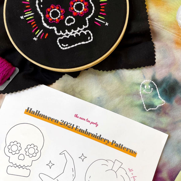 Halloween Embroidery Template The Neon Tea Party 