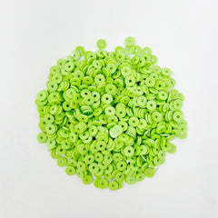 Vinyl Record Heishi Disc Beads, 4mm Beads The Neon Tea Party Lime Green 