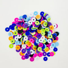 Vinyl Record Heishi Disc Beads, 4mm Beads The Neon Tea Party Multicolor Mix 