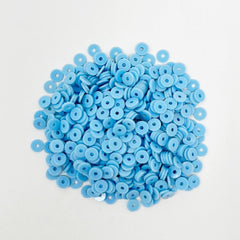 Vinyl Record Heishi Disc Beads, 4mm Beads The Neon Tea Party Sky Blue 